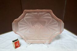 Art Deco Sowerby Pink Glass Trinket Tray