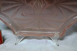 Art Deco Sowerby Pink Glass Trinket Tray