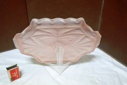 Art Deco Sowerby Pink Glass Trinket Tray