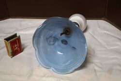 Art Deco Blue Glass Crinoline Lady Boudoir Lamp and Shade 