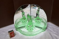 Art Deco Muller and co September Morn Mirror Back Float Bowl 