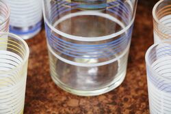 Art Deco Tray with Cocktail Shaker and 6 Beakers 