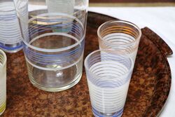 Art Deco Tray with Cocktail Shaker and 6 Beakers 