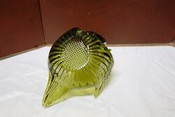 A Classic Art Glass Smoky Green Glass Swan Sweets Bowl 