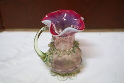 Small Antique VaselineUranium Glass Jug  