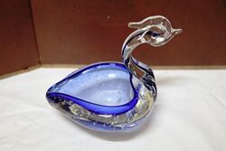 Vintage Murano Glass Swan Ashtray 