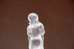 A wonderful art deco frosted glass lady figurine + flower frog