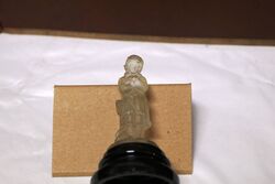 Vintage Frosted Glass Miniature Female Figure on Stand 