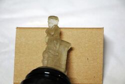 Vintage Frosted Glass Miniature Female Figure on Stand 