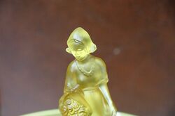 Art Deco Amber Glass Dutch Girl 3Piece Float Bowl 