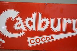 Stunning 1930and39s Cadburyand39s Cocoa Enamel Advertising Sign 