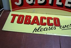 Vintage Jubilee Tobacco 2 Piece Tin Advertising Sign 