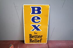 Vintage BEX for Better Relief Tin Advertising Sign 