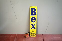 Vintage Small BEX Tin Strip for Better Relief Adv Sign