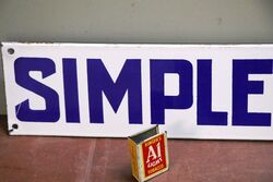 Vintage Simplex Milking Machines Enamel Strip Sign 