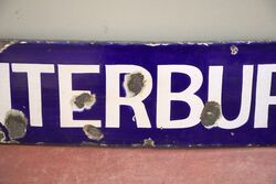 Antique Canterbury Road Enamel Street Sign 