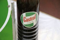 A Castrol Z Motor Oil 9 Bottle Crate with 4 Enamel Signs Attached 