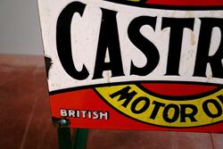 Vintage Castrol Embossed 6 Bottle Rack with Tin Tops