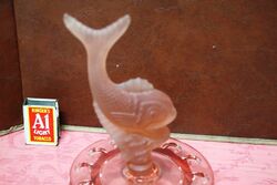 Art Deco Pink Glass Fish Float Bowl Figure