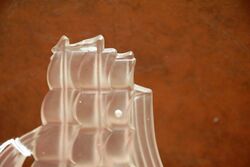 Art Deco Frosted Glass Ship Figure for Float Bowl Centre