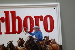 A Classic Genuine Marlboro Embossed Advertising Sign 