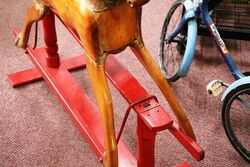 Antique Hand Made Pine Rocking Horse in Original as Found Condition 