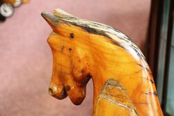 Antique Hand Made Pine Rocking Horse in Original as Found Condition 