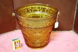 Lovely Quality Art Deco Amber Glass Ice Bucket 