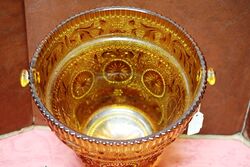 Lovely Quality Art Deco Amber Glass Ice Bucket 