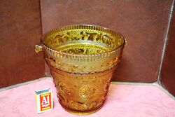 Lovely Quality Art Deco Amber Glass Ice Bucket 