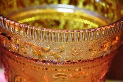 Lovely Quality Art Deco Amber Glass Ice Bucket 