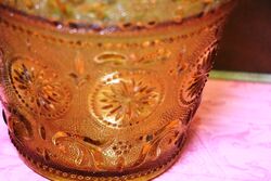 Lovely Quality Art Deco Amber Glass Ice Bucket 