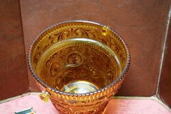 Lovely Quality Art Deco Amber Glass Ice Bucket 