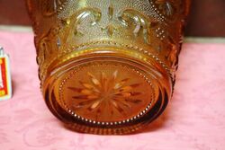 Lovely Quality Art Deco Amber Glass Ice Bucket 