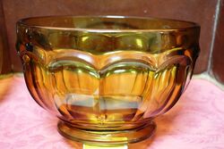 Art Deco Davidson Amber Glass Punch Bowl and Ladle