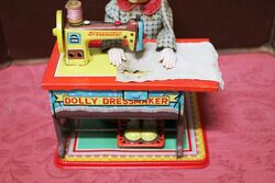 1950s Japanese TN Co Tinplate Dolly Dressmaker Toy