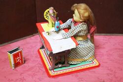 1950s Japanese TN Co Tinplate Dolly Dressmaker Toy