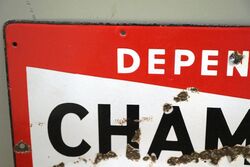 Vintage Champion Spark Plug Enamel Advertising Sign 