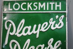 Vintage Players Please Locksmith Embossed Tin Sign 