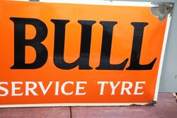 Vintage John Bull Tyre Convex Enamel Adv Sign 