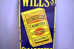 Vintage Willand39s Gold Flake Cigarettes Pictorial Enamel Sign 