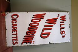 Vintage Will+39s Wild Woodbine Cigarettes Enamel Sign 