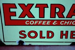 Vintage LYONS Extract Coffee and Chicory Double Enamel Sign 