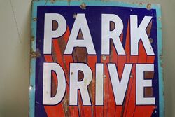 Art Deco Park Drive Cigarettes Enamel Advertising Sign