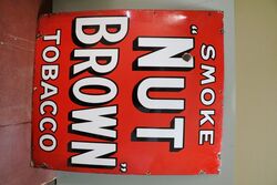 Large Vintage Nut Brown Tobacco Advertising Sign 