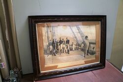 Antique Framed Print The Surrender of Napoleon to Great Briton 