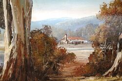 Classic Australian Landscape Painted in Oil Signed Davis 