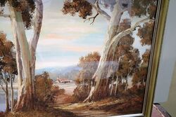 Classic Australian Landscape Painted in Oil Signed Davis 