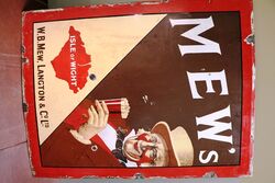 Vintage MEWand39s Pictorial Enamel Pub Advertising Sign 