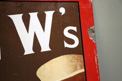 Vintage MEWand39s Pictorial Enamel Pub Advertising Sign 